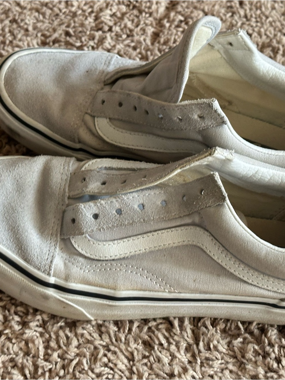 Vans Slip-On Style Sneakers in Light Gray and White